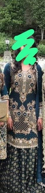 Teal bridesmaid lengha — image 1