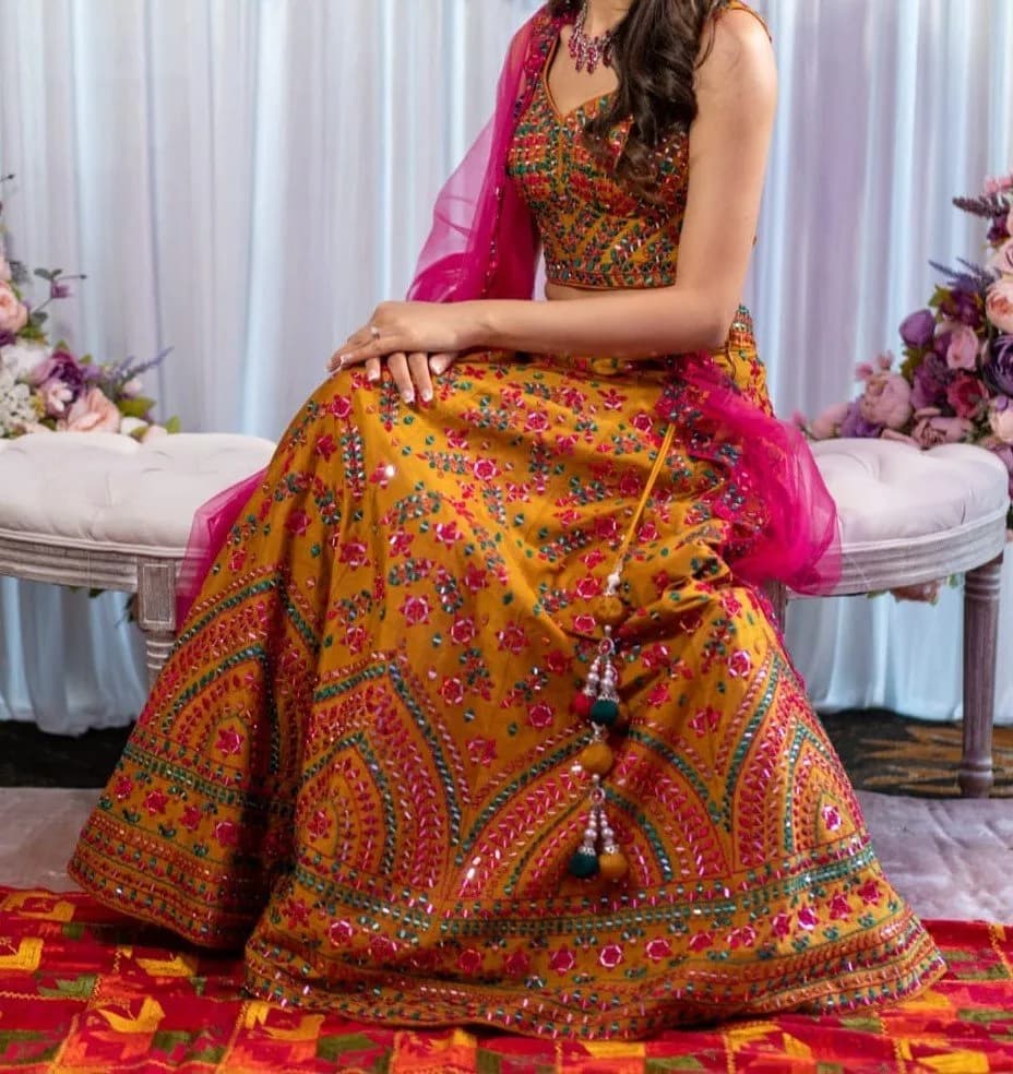 Colourful Party Wedding Jaggo Birthday etc Lengha USED ONCE — image 1