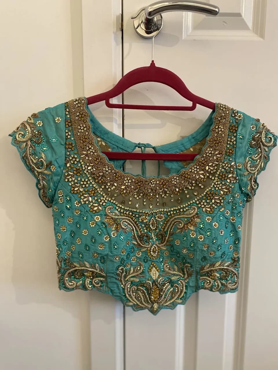 Coral and Teal Lengha — image 1