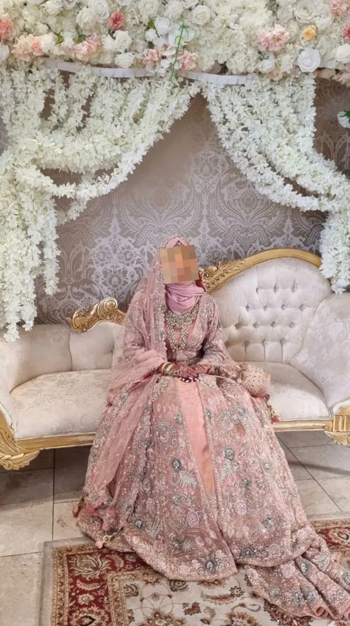 MONGAS Asian Bridal Lehenga Pakistani Wedding Dress Pink — image 1