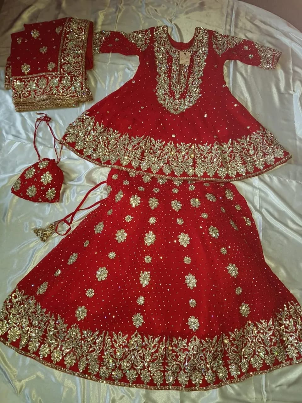 Red Bridal/Party Lehenga Set- Never been worn, brand new. — image 1
