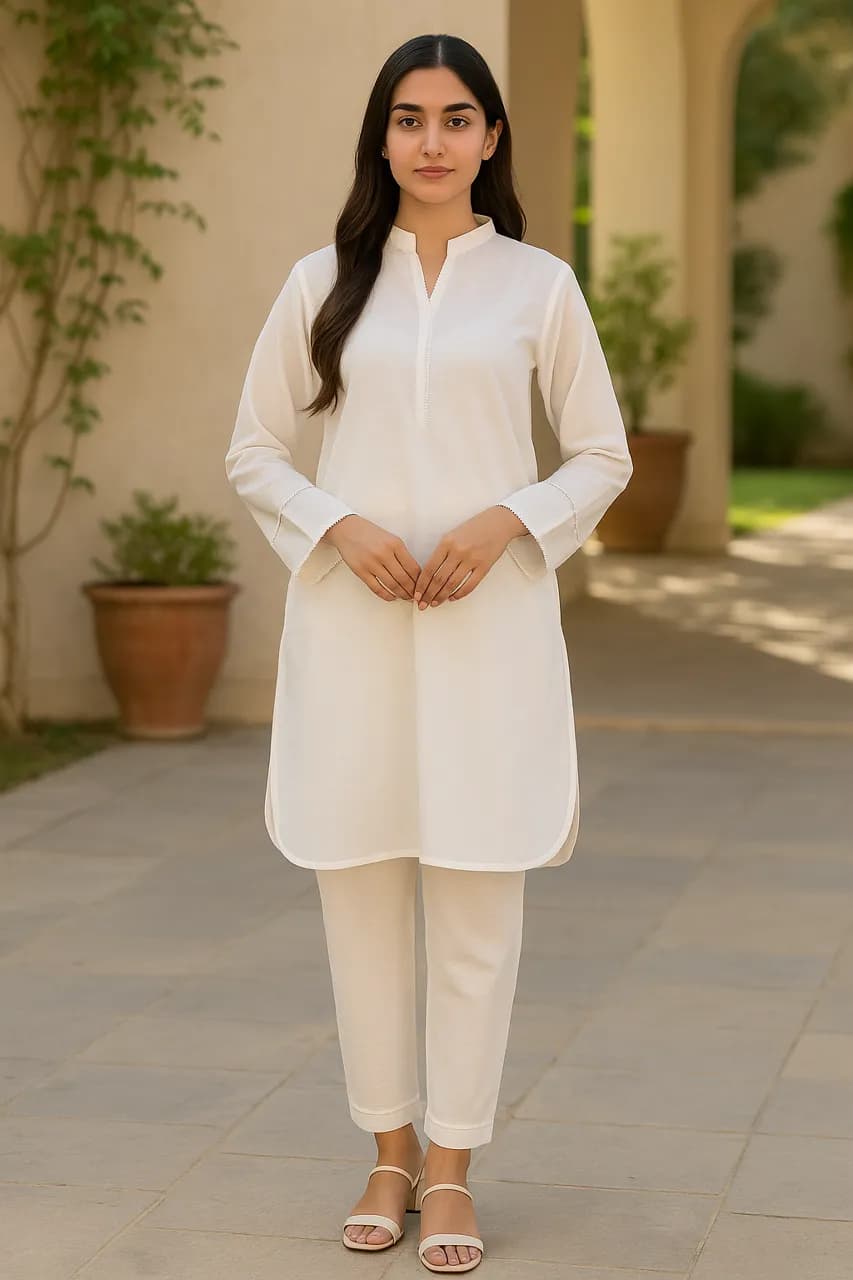 Image Solid White 2-Piece Suit – Size S — image 1