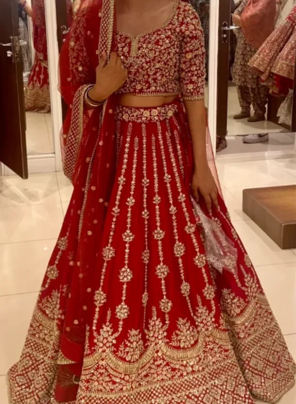 NEW Indian Bridal Lehenga Wedding Outfit – Red/Gold — image 1