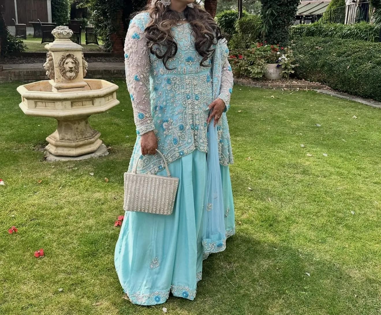 two piece stunning heavy blue lengha — image 1