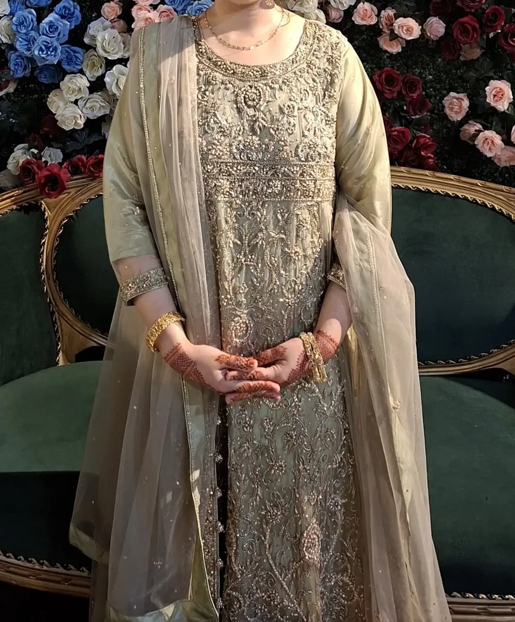 3 piece asian pakistani maxi suit — image 1