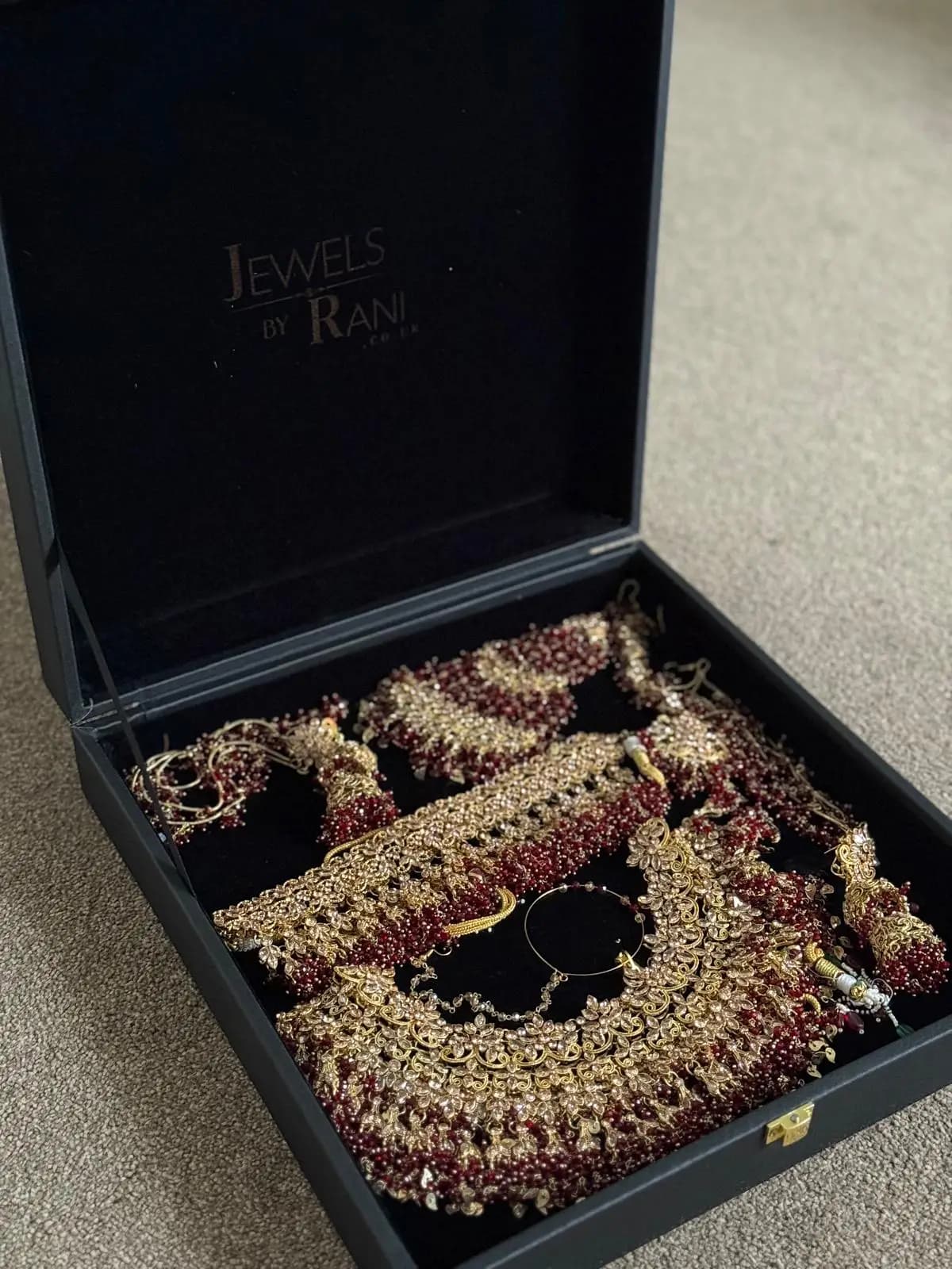 Bridal Necklace Set 24carat gold plated (JewelsbyRani) — image 1