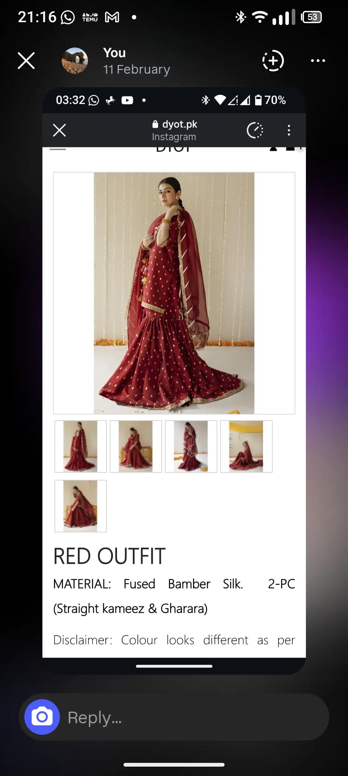 Dyot Gharara Shirt
