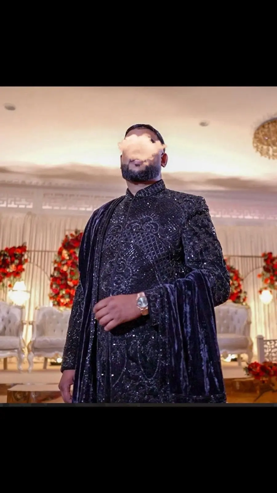 Black groom Sherwani