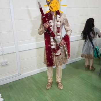 Sherwani – Red & Gold