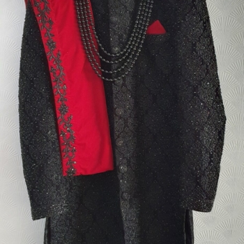 Black Wedding Sherwani