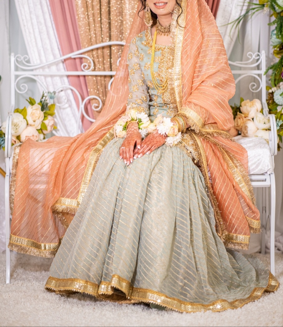 Gharara 3 piece Nikkah Outfit/Mendhi Outfit