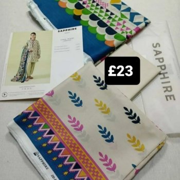 Sapphire 3 piece unstitched lawn suit