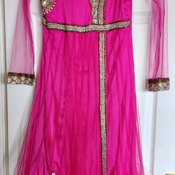Pink embroidered dress