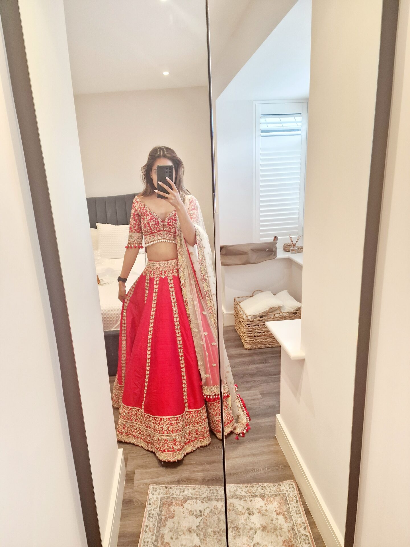 Frontier Raas Red Bridal Lehenga