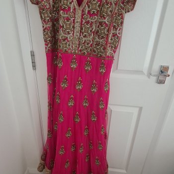 Beautiful pink wedding outfit