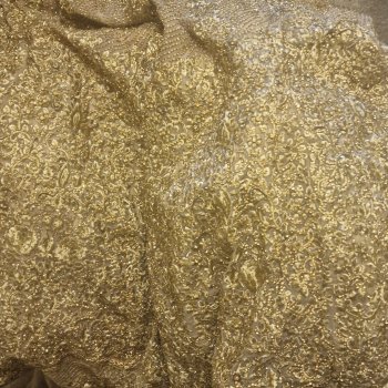 Heavily embroidered wedding dress