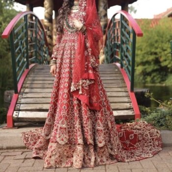 Beautiful Red and Gold Lengha