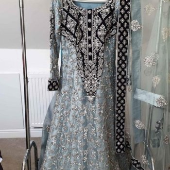 Light Blue Wedding Bridal Dress