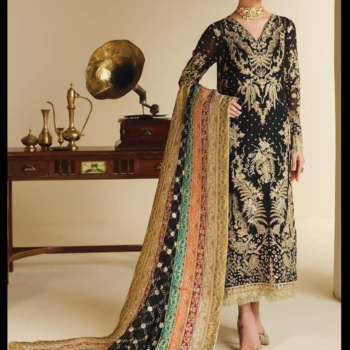 Ladies Mariam & Maria designer black and gold suit