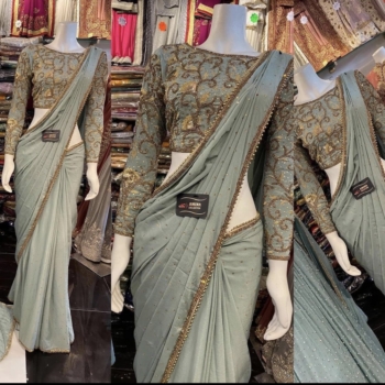 Mint blue saree