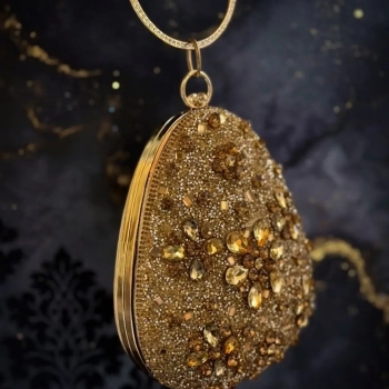 Gold Embellished Bridal/Wedding Clutch Bag