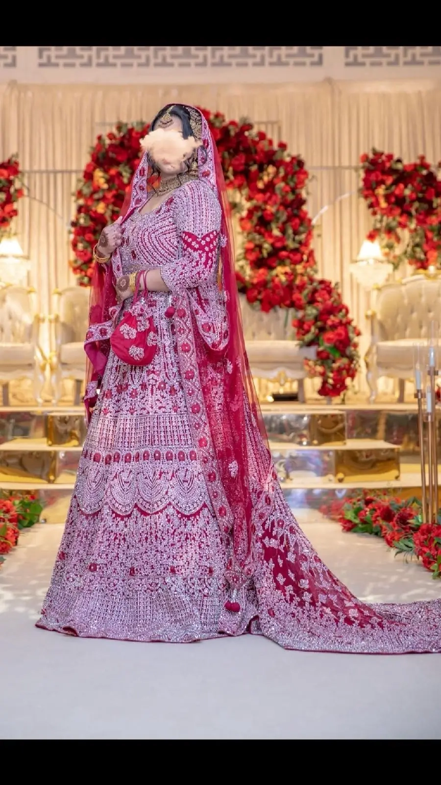 Red and Silver Bridal Dress