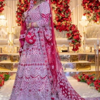 Red and Silver Bridal Dress