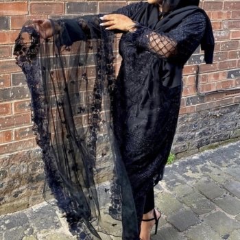 Black diamond net dress (TOP&DUPATTA)