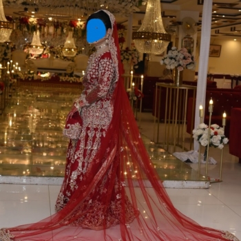 Deep Red Traditional Designer Bridal Dress