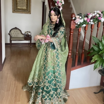 Tehxeeb bridal mehndi lehnga choli