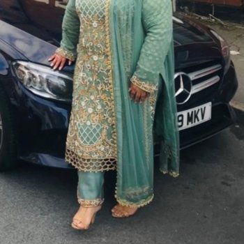 Green & Gold Asian Outfit