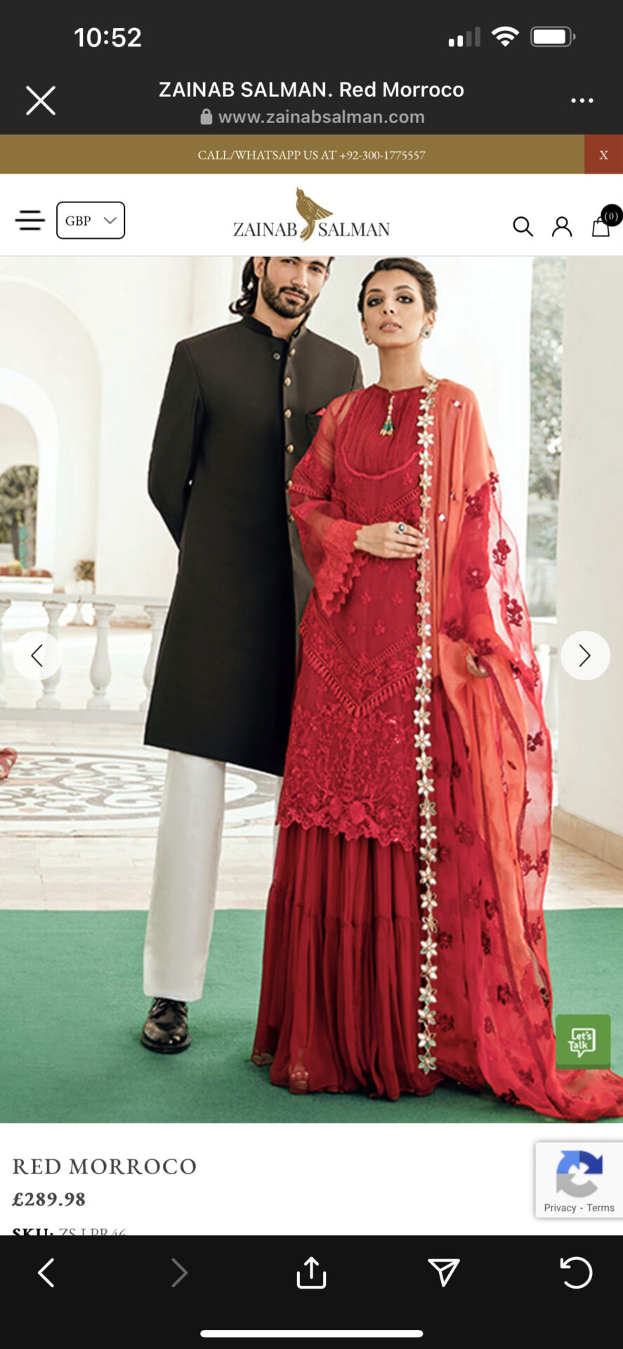 Zainab Salman red outfit