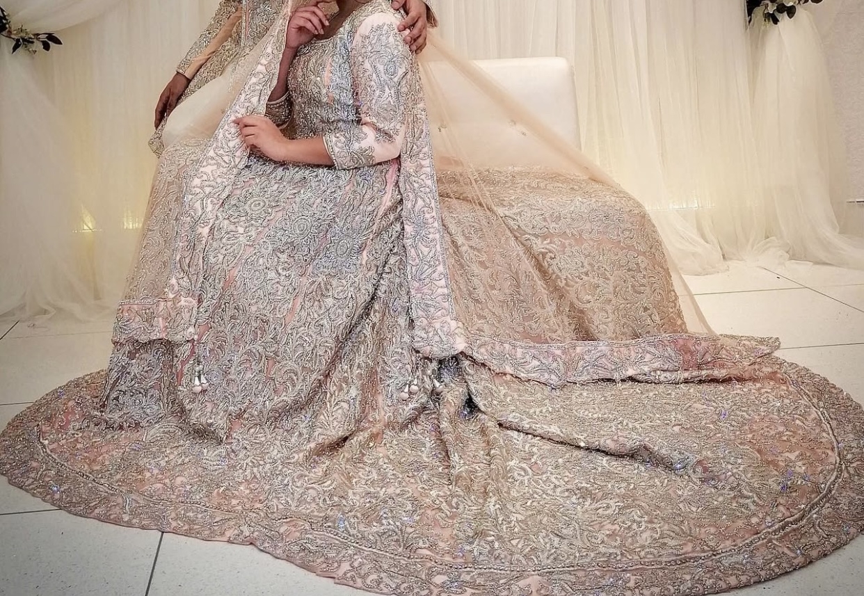 Walima dress with tail