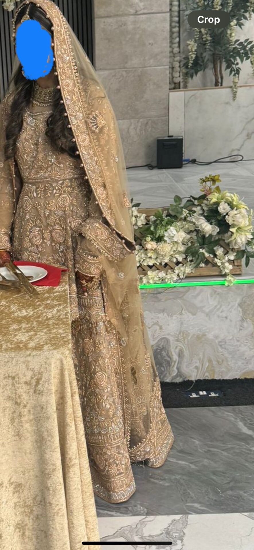 Nude Beige peplum lehnga