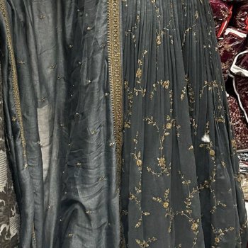 Dark Grey & Gold Long dress