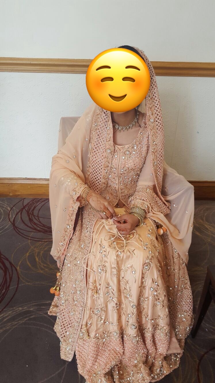 Peach bridal lehnga