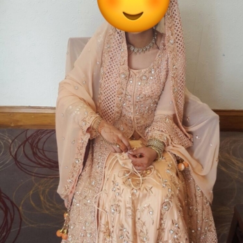 Peach bridal lehnga