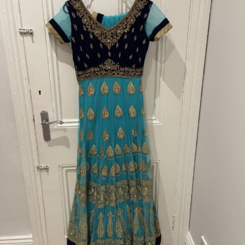 Blue and Gold embroidered Anakhali