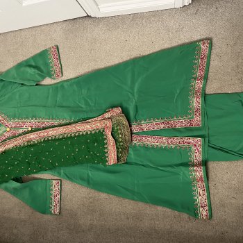Green Shalwar Kameez with Dupatta