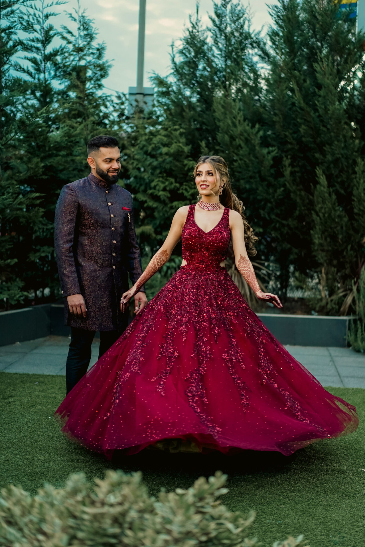 Red cocktail dress