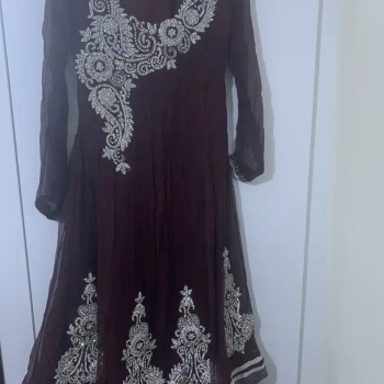 Ladies Brown and silver deco flary diamonds dress 3 piece outfit One size