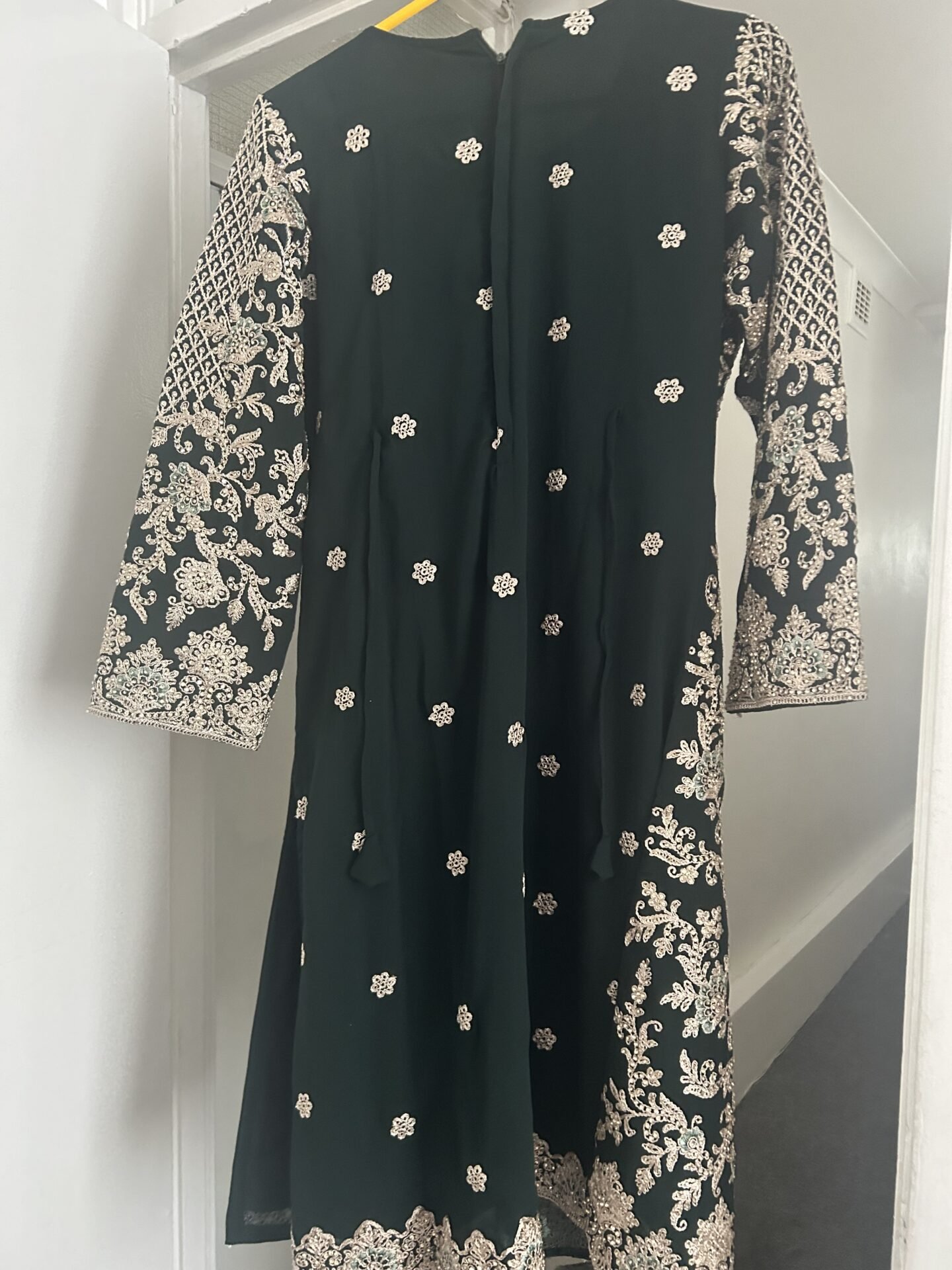 Bottle green kameez and lengha