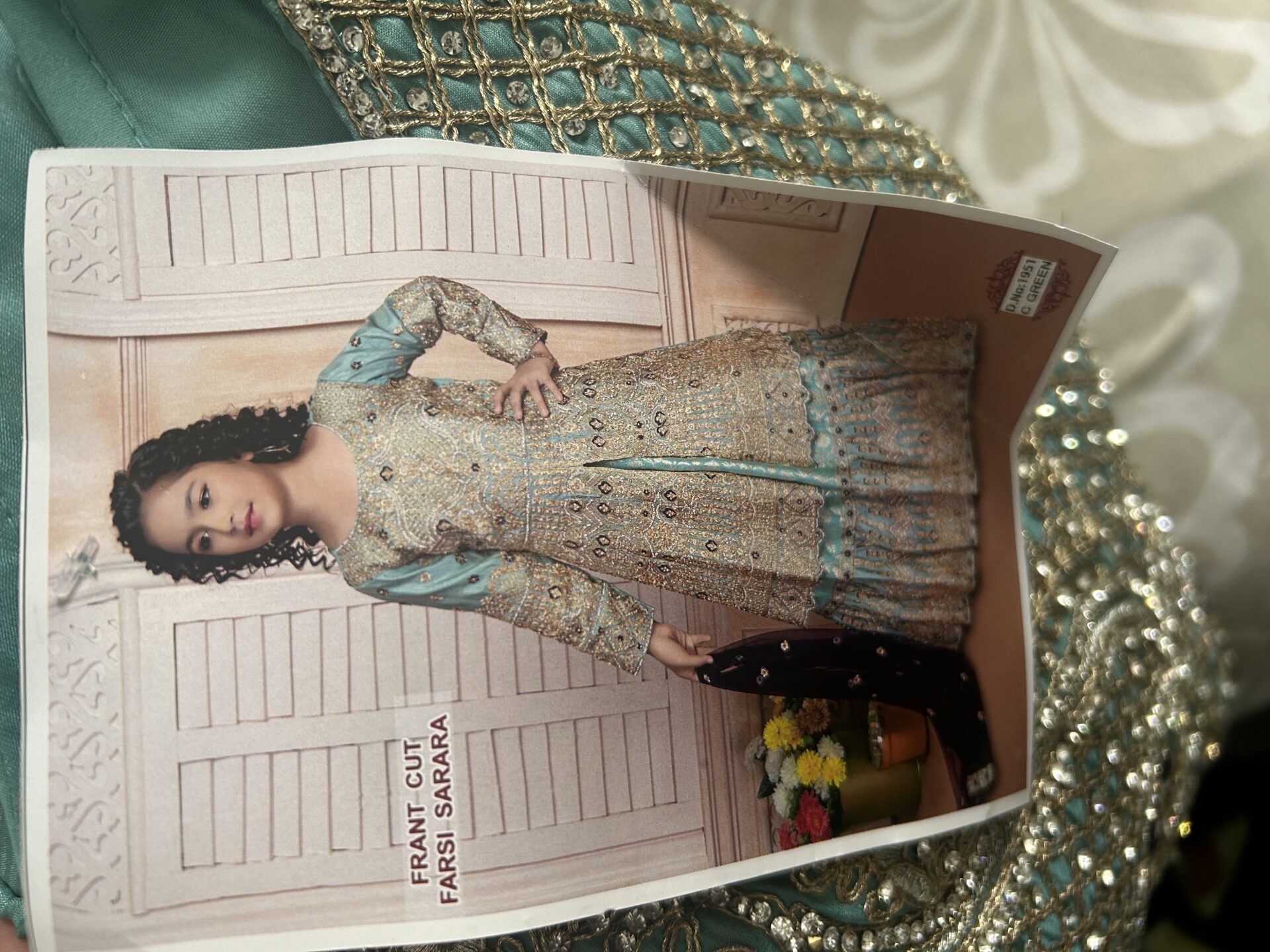 Light blue kameez with lengha