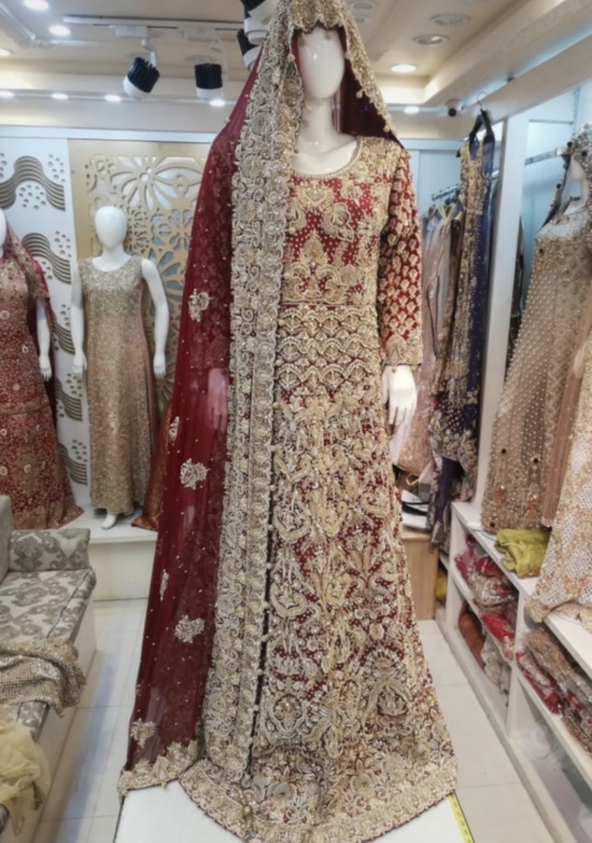 Deep Red/ Maroon Bridal Baraat Dress