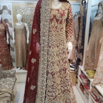 Deep Red/ Maroon Bridal Baraat Dress