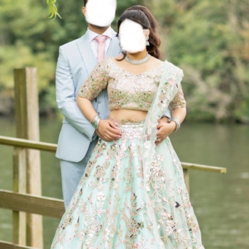 Gorgeous pastel mint green designer Tamanna Punjabi Kapoor lehenga