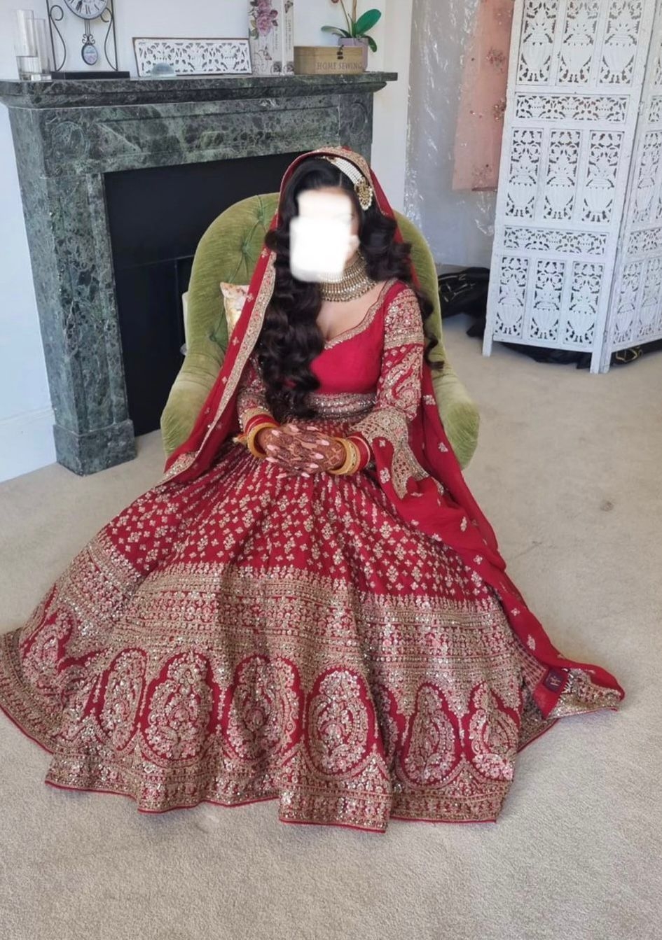 Stunning AA Couture Red Bridal Lehenga