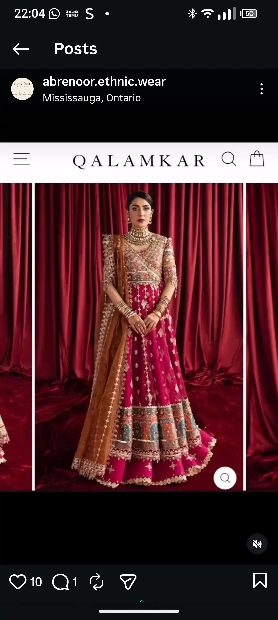 Qalamkar Amethyst color formal dress