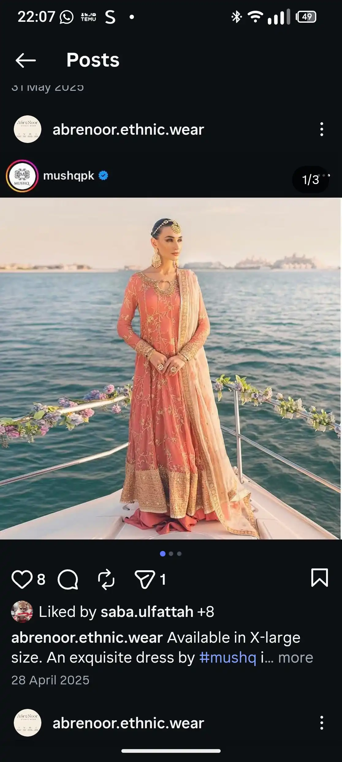 Mushq coral dress