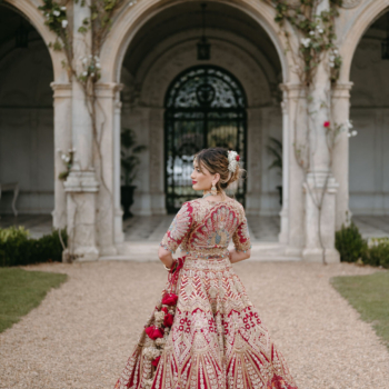 Rimple and Harpreet Red Wedding Lehenga